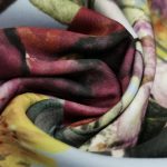 روسری ساتن ابریشم دستدوز طرح گل