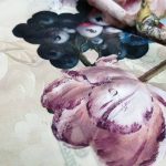 روسری حریر کرپ گلدار