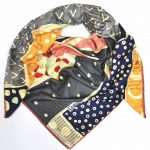 روسری ابریشم دستدوز خال خالی ارکیده