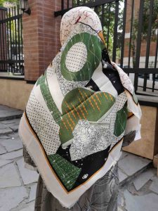 روسری نخ پنبه طرحدار