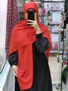 روسری حریر کرپ ساده
