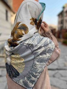 روسری ابریشم توییل مجلسی
