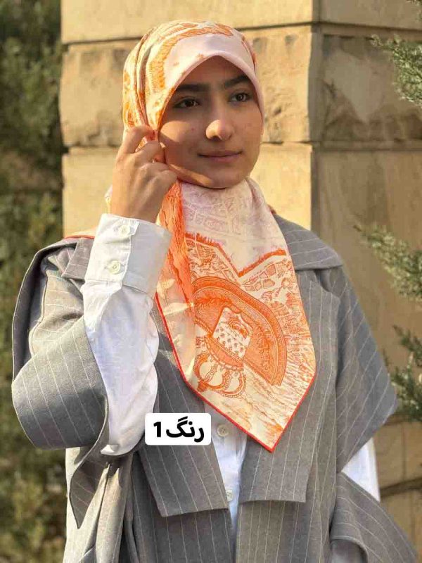 روسری ابریشم تویل کوتاه