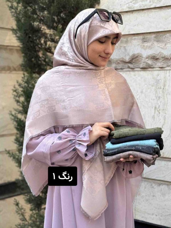 روسری ژاکارد لمه دار
