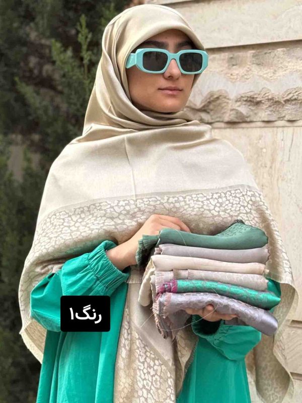 روسری ژاکارد حاشیه پلنگی