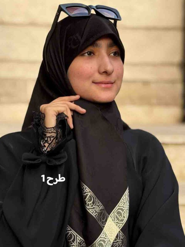 روسری ترک مشکی طلایی