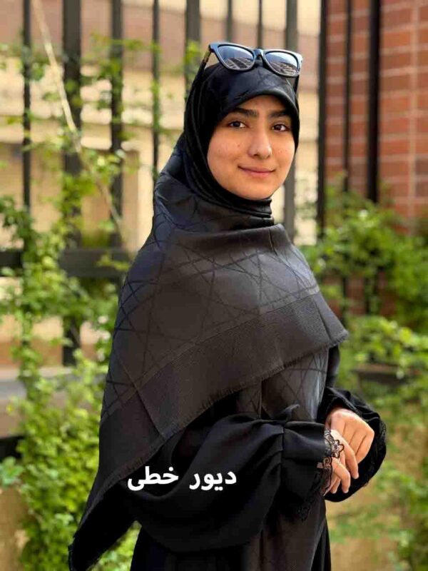 روسری مشکی ژاکارد لمه دار