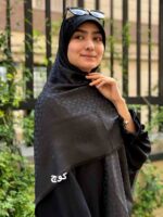 روسری مشکی ژاکارد لمه دار