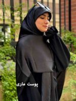 روسری مشکی ژاکارد لمه دار