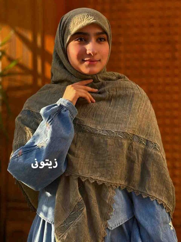 روسری نخی حاشیه گیپور