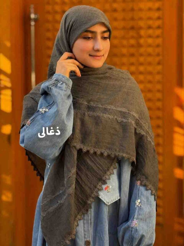روسری نخی حاشیه گیپور