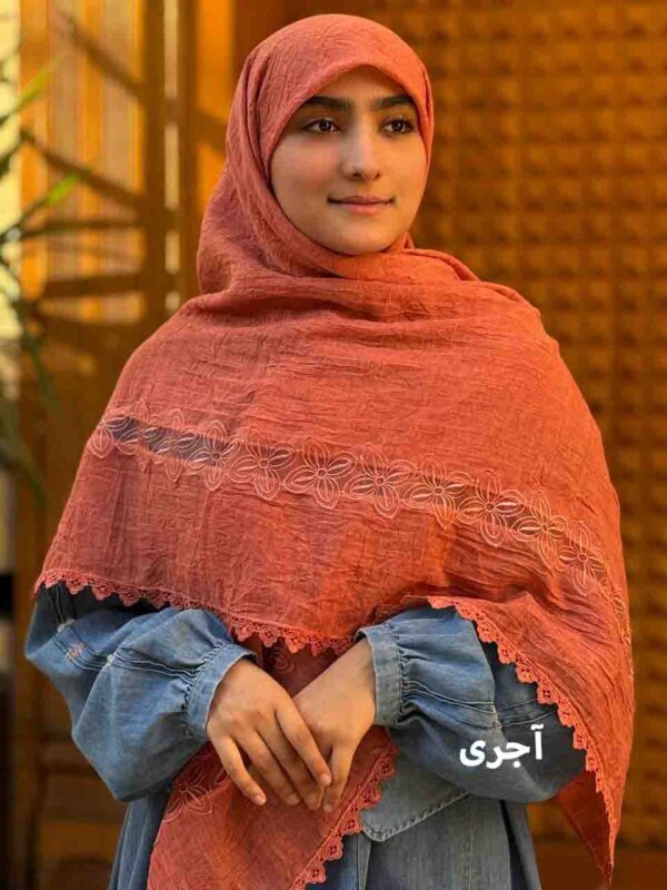 روسری نخی حاشیه گیپور