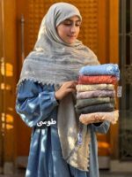روسری نخی حاشیه گیپور
