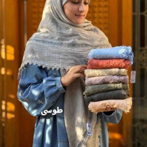 روسری نخی حاشیه گیپور